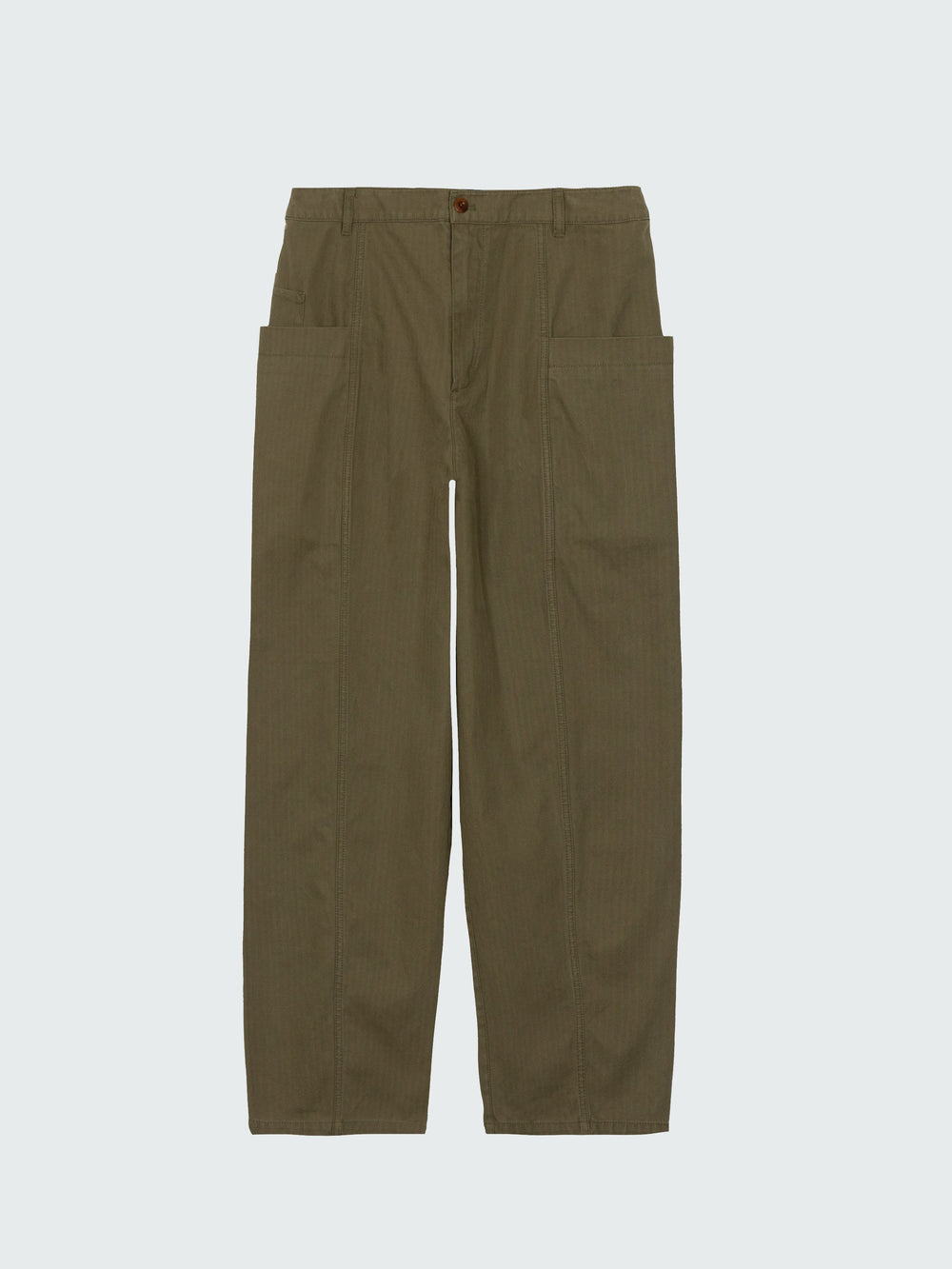 Women Organic Cotton Barrel Trouser in Olive - Croft