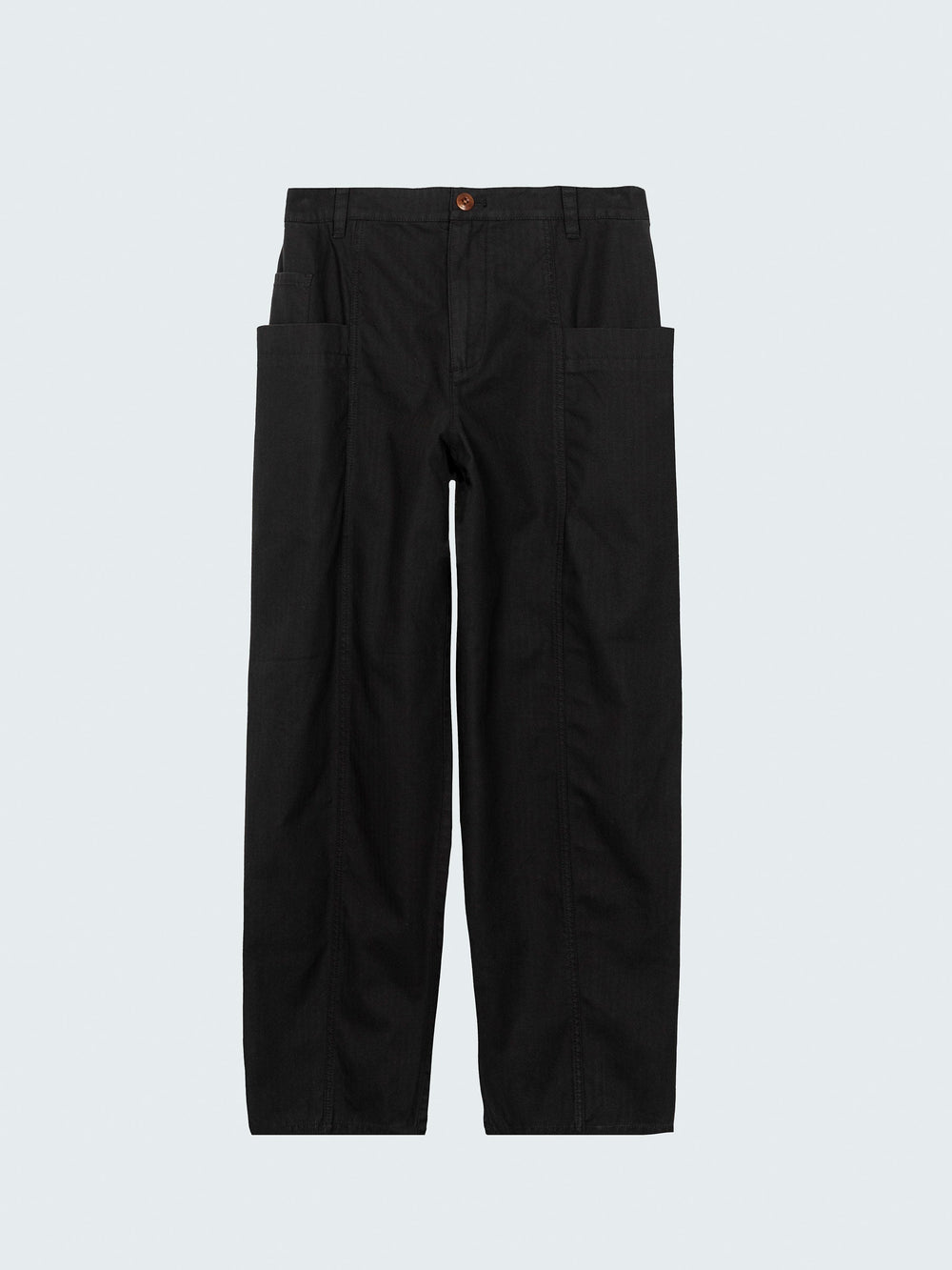 Women Organic Cotton Barrel Trouser in Black - Croft