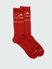Men/Women Rossby Sports Sock in Flame/Ecru