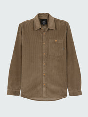 Men Organic Cotton Cord Shirt in Brown - Jetty