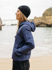 Women Insulated Hooded Jacket in Navy - Firecrest