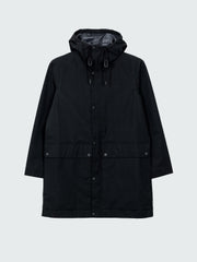 Women Organic Cotton Waterproof Jacket in Black - Litus