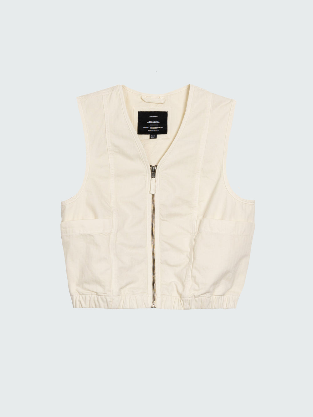 Women Organic Cotton Gilet in Ecru - Croft