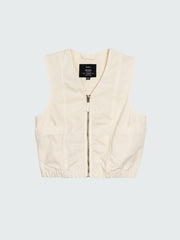 Women Organic Cotton Gilet in Ecru - Croft