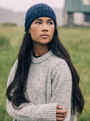 Women Wool Crew Neck Knit Jumper in Dove Grey - Farne
