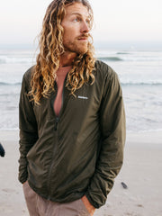 Men Recycled Windcheater Jacket in Olive - Forecast