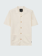 Men Cotton Short Sleeve Shirt in Ecru - Hendra