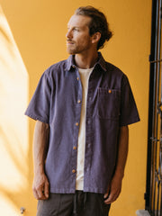 Men Organic Cotton Cord Shirt in Purple - Jetty