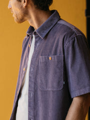 Men Organic Cotton Cord Shirt in Purple - Jetty