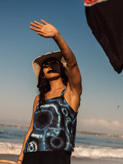 Women Linen Cami Top in Shibori - Morva