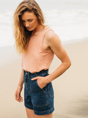 Women Hemp Vest in Clay - Riviera
