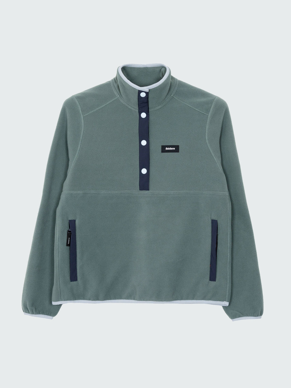 Women 1/4 Snap Fleece in Oatmeal/Deep Blue - Axiom