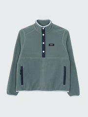 Women 1/4 Snap Fleece in Oatmeal/Deep Blue - Axiom
