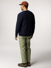 Men Wool Cardigan in Navy - Columba