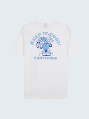 Men Organic Cotton T-Shirt in White - Heat Wavy