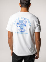 Men Organic Cotton T-Shirt in White - Heat Wavy