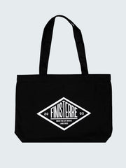 Men/Women Organic Cotton Tote Bag in Black - Diamond Type