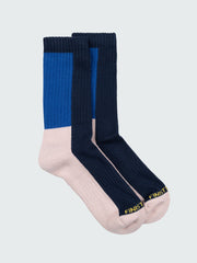 Men/Women High Tide Pattern Sock (Deep Blue/Pink Osmosis)
