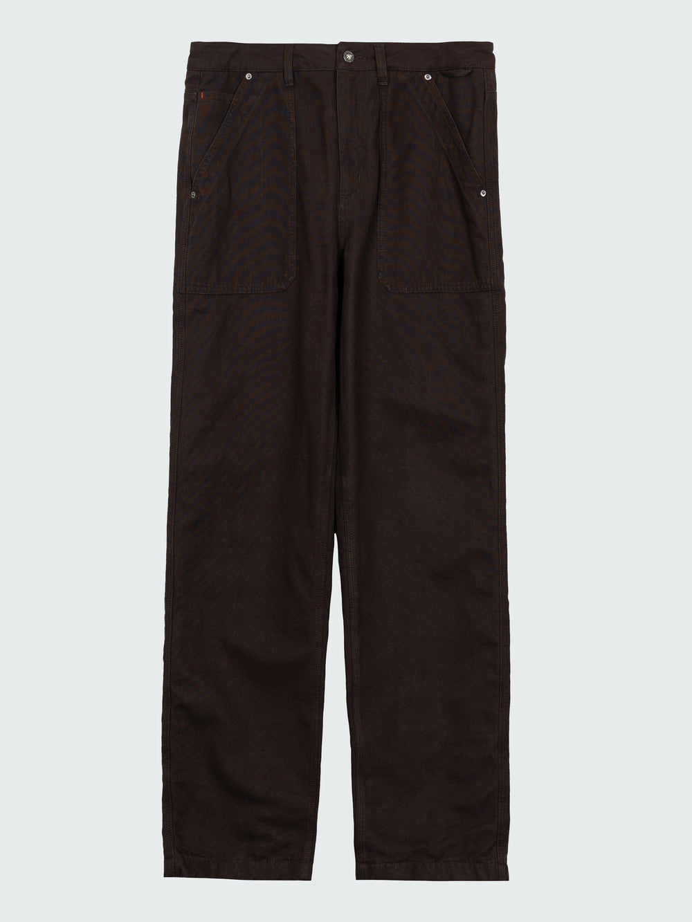 Men Organic Cotton Flannel Lined Trousers in Brown