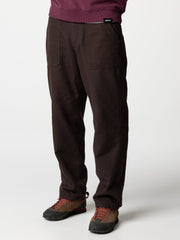 Men Organic Cotton Flannel Lined Trousers in Brown
