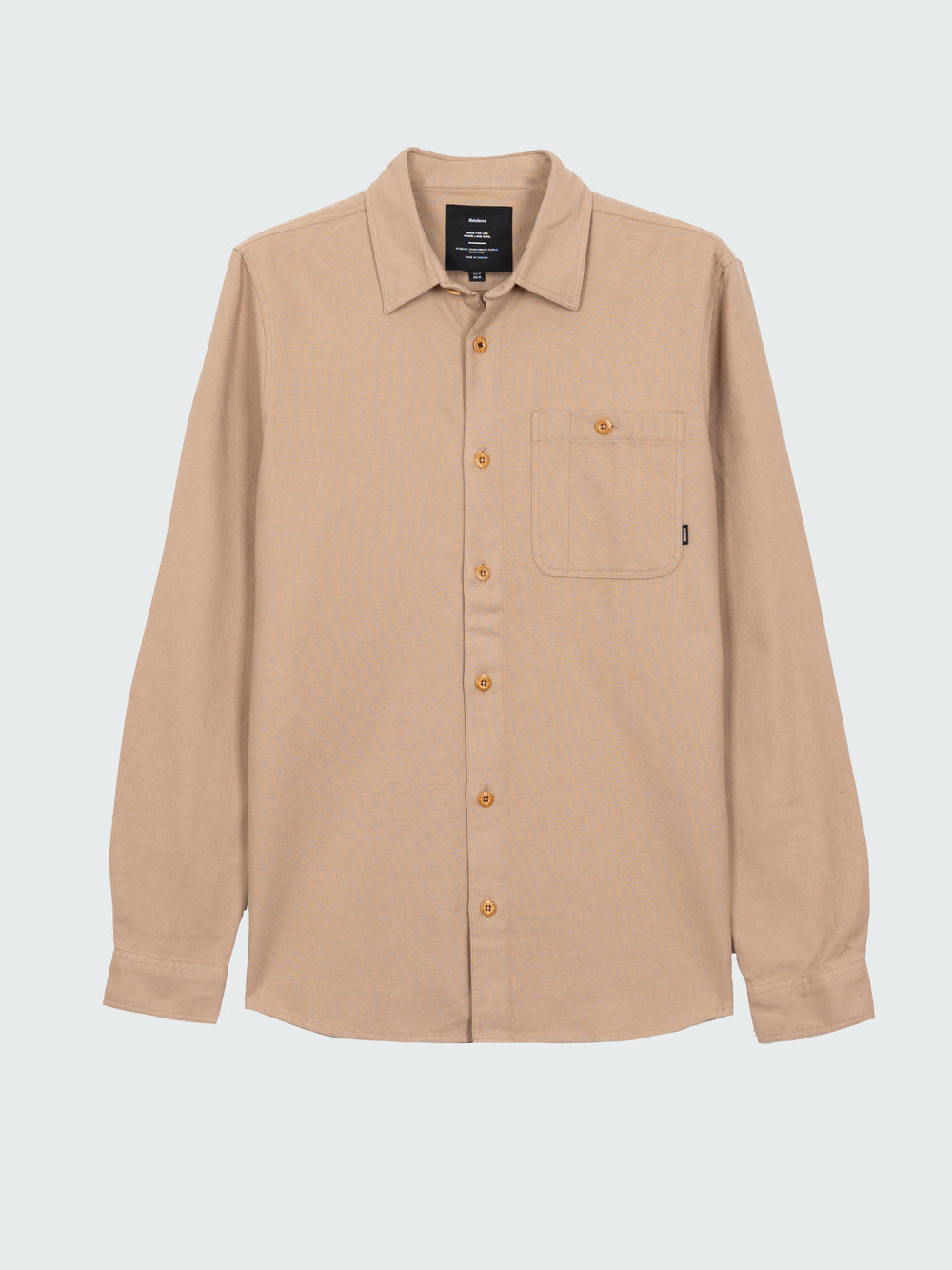 Men Organic Cotton Shirt in Taupe - Gylly