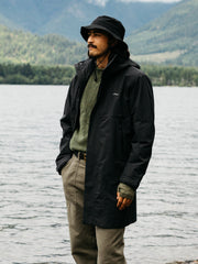 Men Recycled Longline Waterproof in Black
