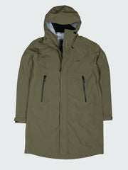 Men Recycled Longline Waterproof in Olive