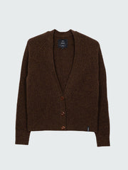 Women Wool Knit Cardigan in Brown - Mora