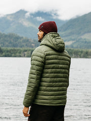 Men Recycled Hooded Jacket in Seagrass - Nimbus