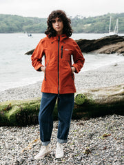 Women Recycled Waterproof Jacket in Terracotta - Stormbird