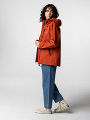 Women Recycled Waterproof Jacket in Terracotta - Stormbird