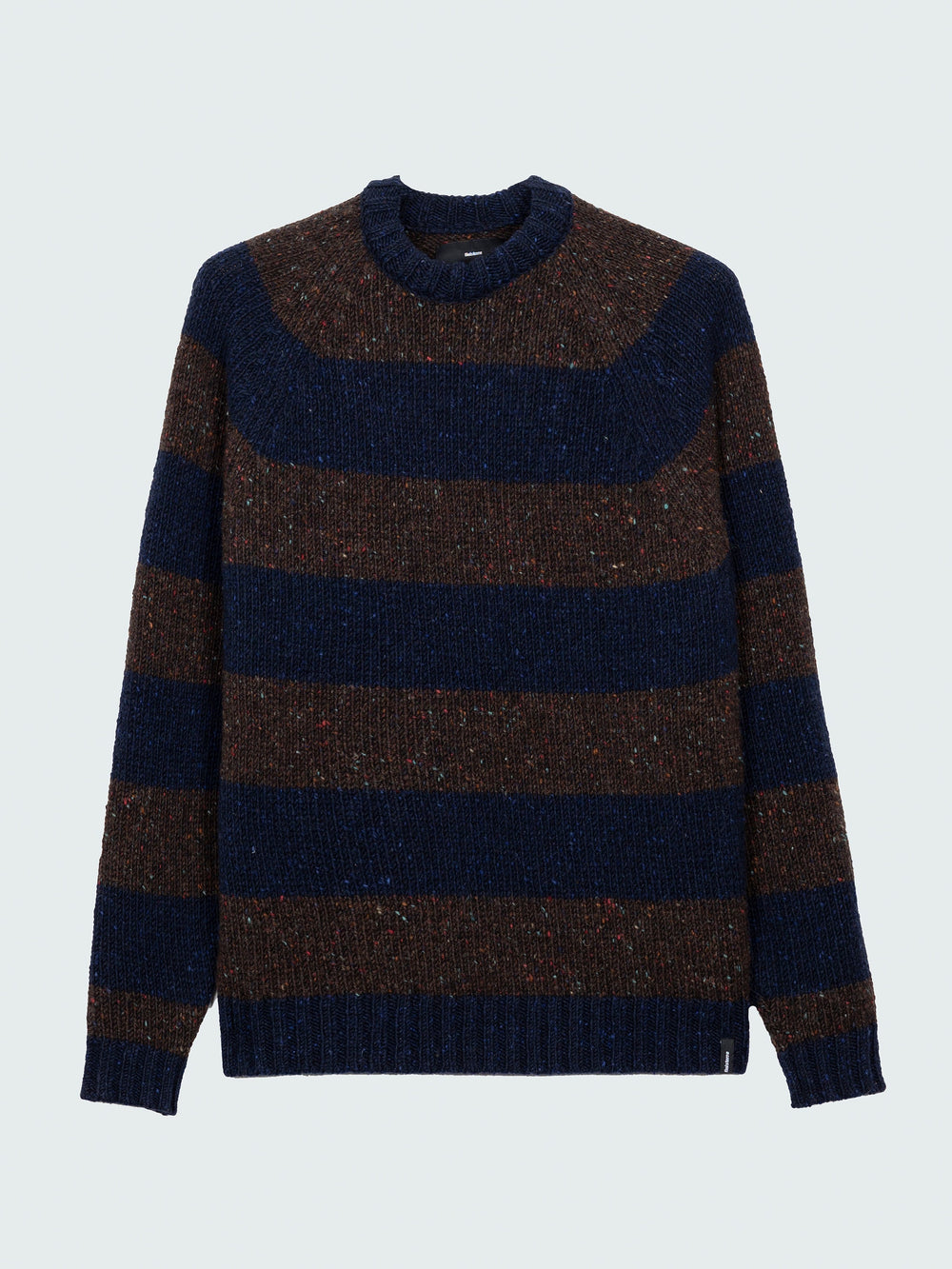 Men Wool Stripe Knit in Navy/Brown - Towans