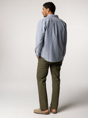 Men Gylly Shirt in Indigo Dobby