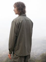 Men Recycled Long Sleeve Shirt in Olive - Wander