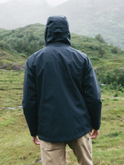 Men Recycled Waterproof Jacket in Navy - Skybird