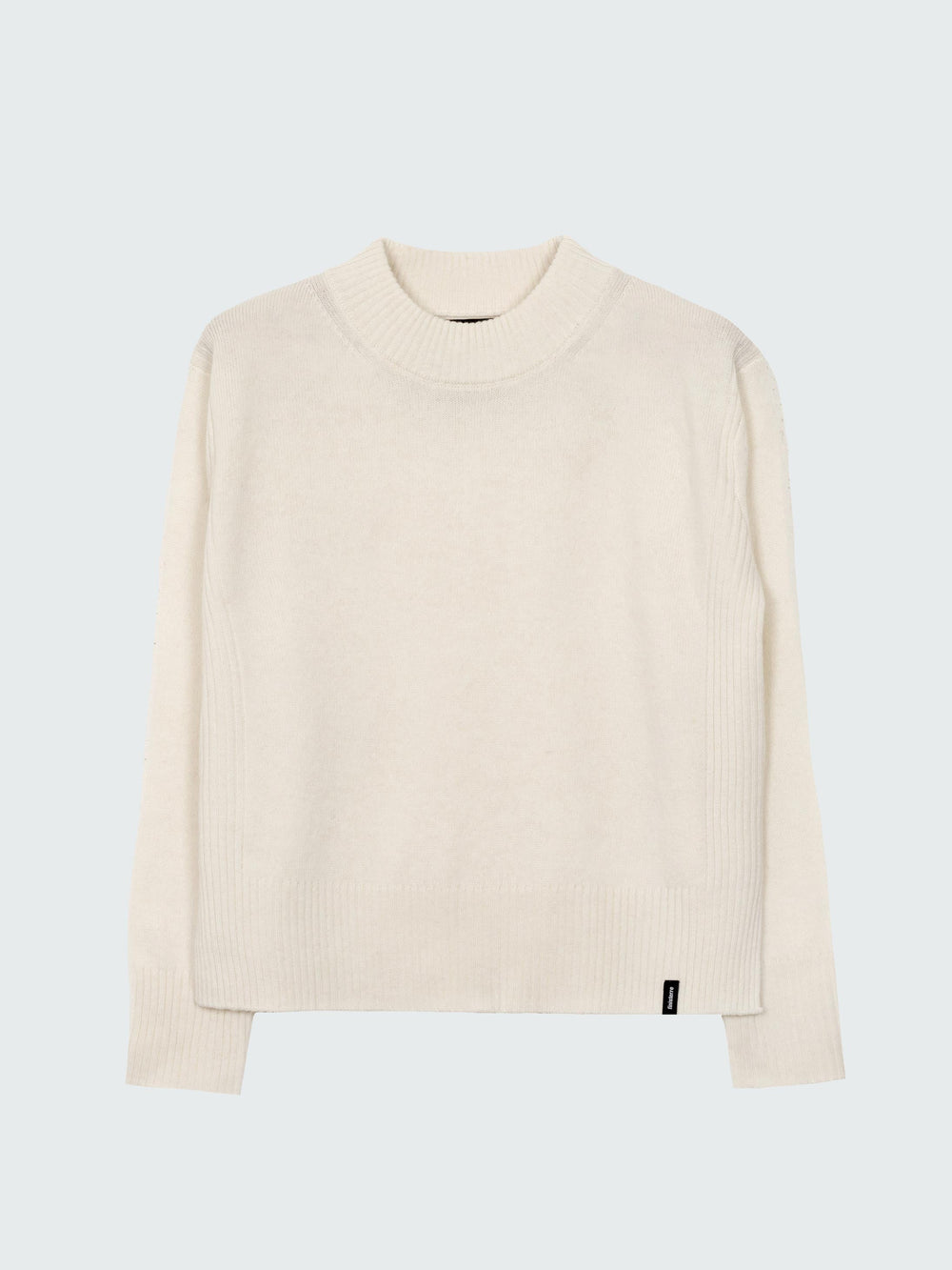 Women Wool Ribbed Knit Jumper in Ecru - Cavan