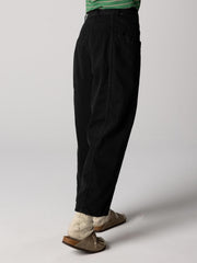 Women Organic Cotton Barrel Trouser in Black - Croft