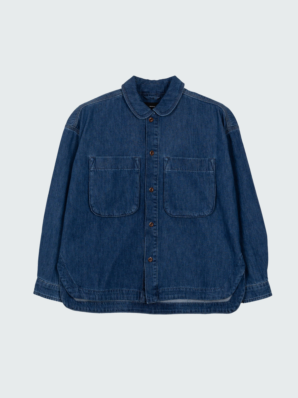 Women Organic Cotton Shirt in Denim - Gwavas