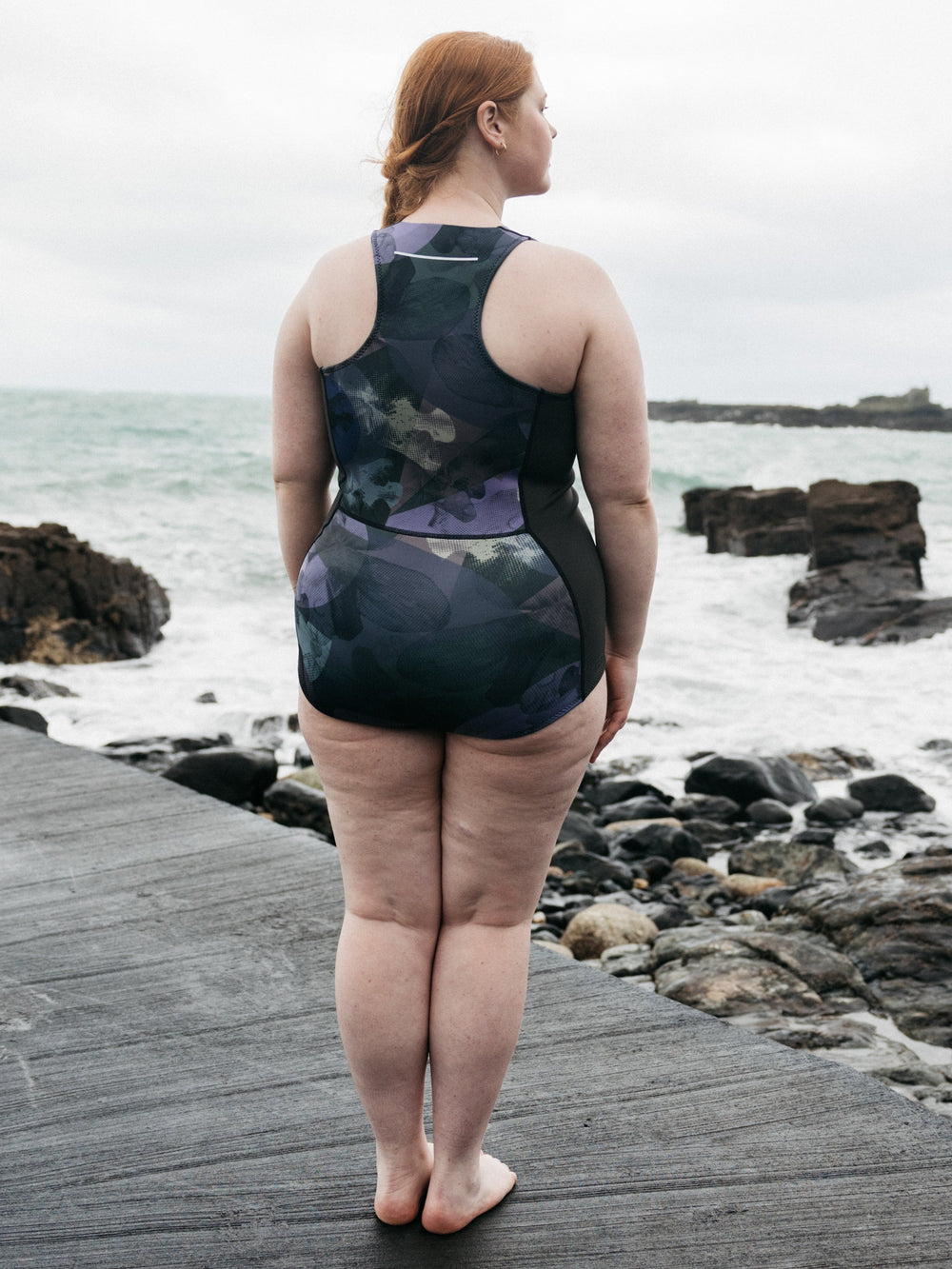 Women Natural Rubber Swimsuit in Raven Lofi Print - Kaia