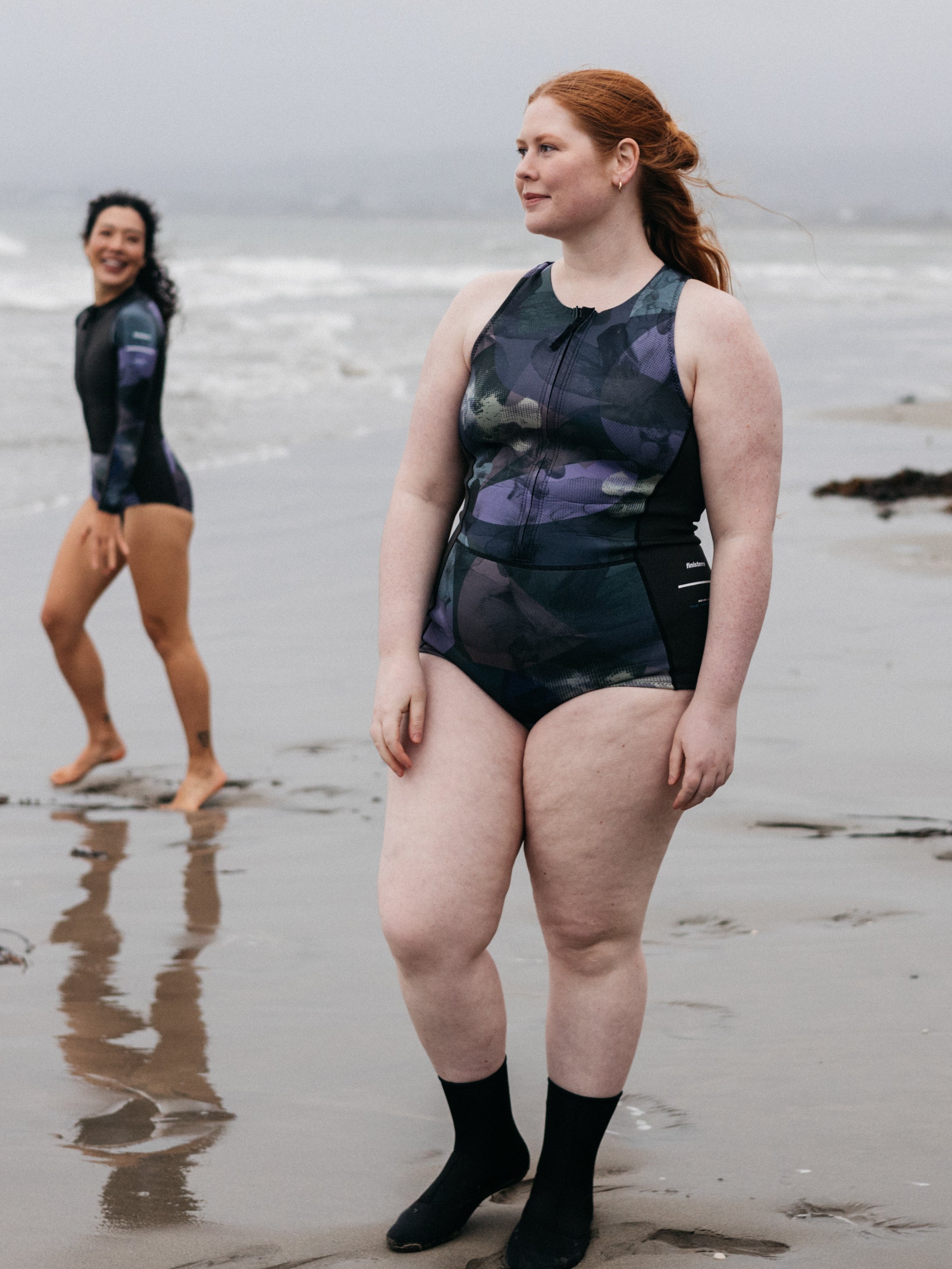 Women Natural Rubber Swimsuit in Raven Lofi Print - Kaia