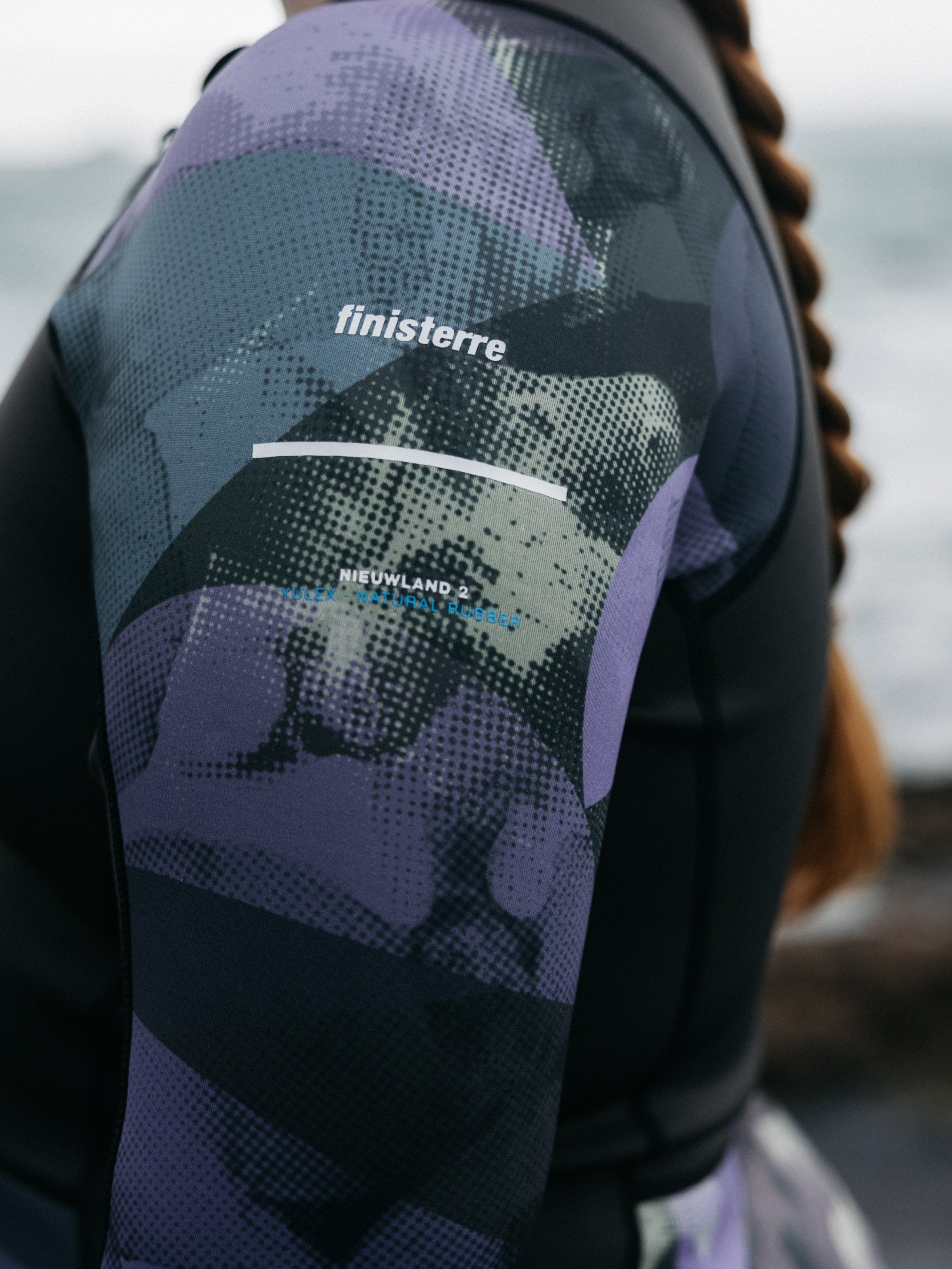 Women Natural Rubber Long Sleeve Top in Raven Lofi Print - Kaia