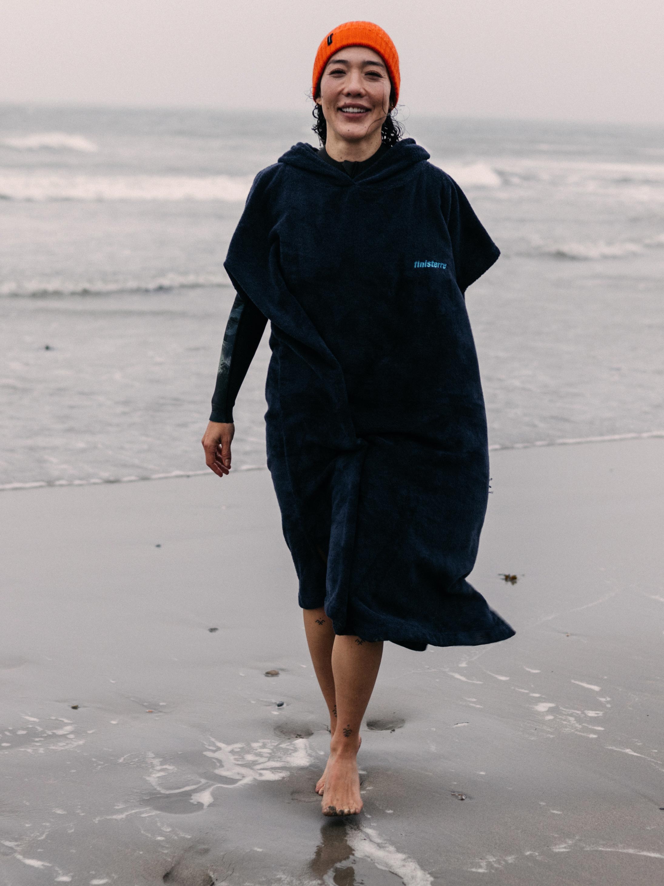 Men/Women Organic Cotton Robe in Navy - Clearwater