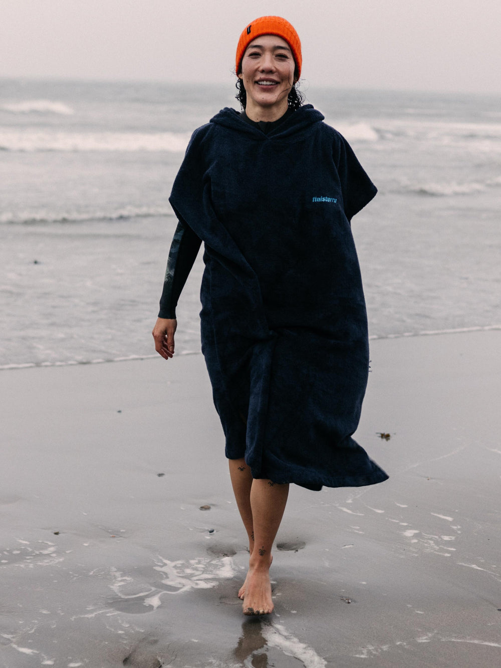 Men/Women Organic Cotton Robe in Navy - Clearwater