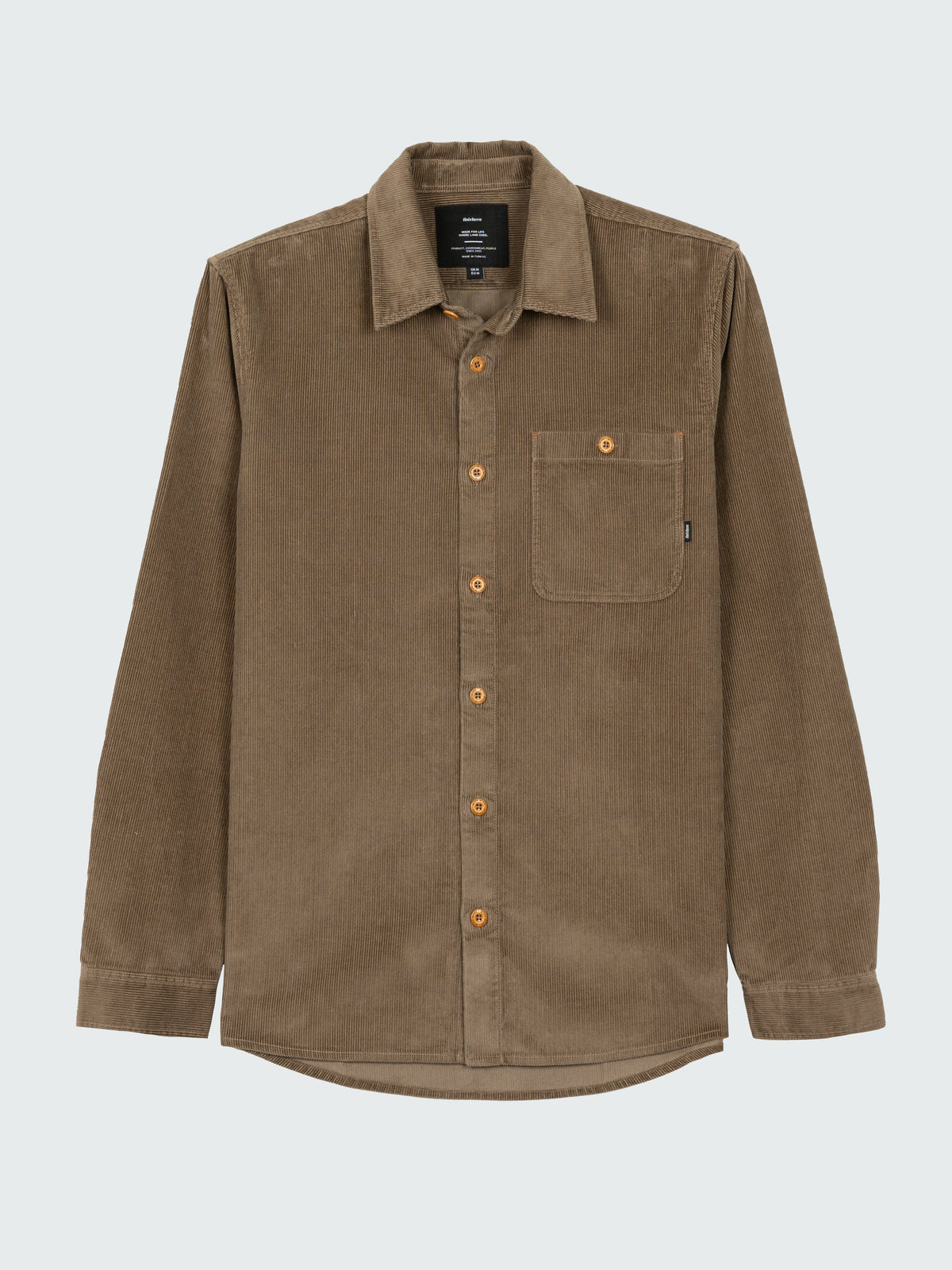 Men Organic Cotton Cord Shirt in Brown - Jetty