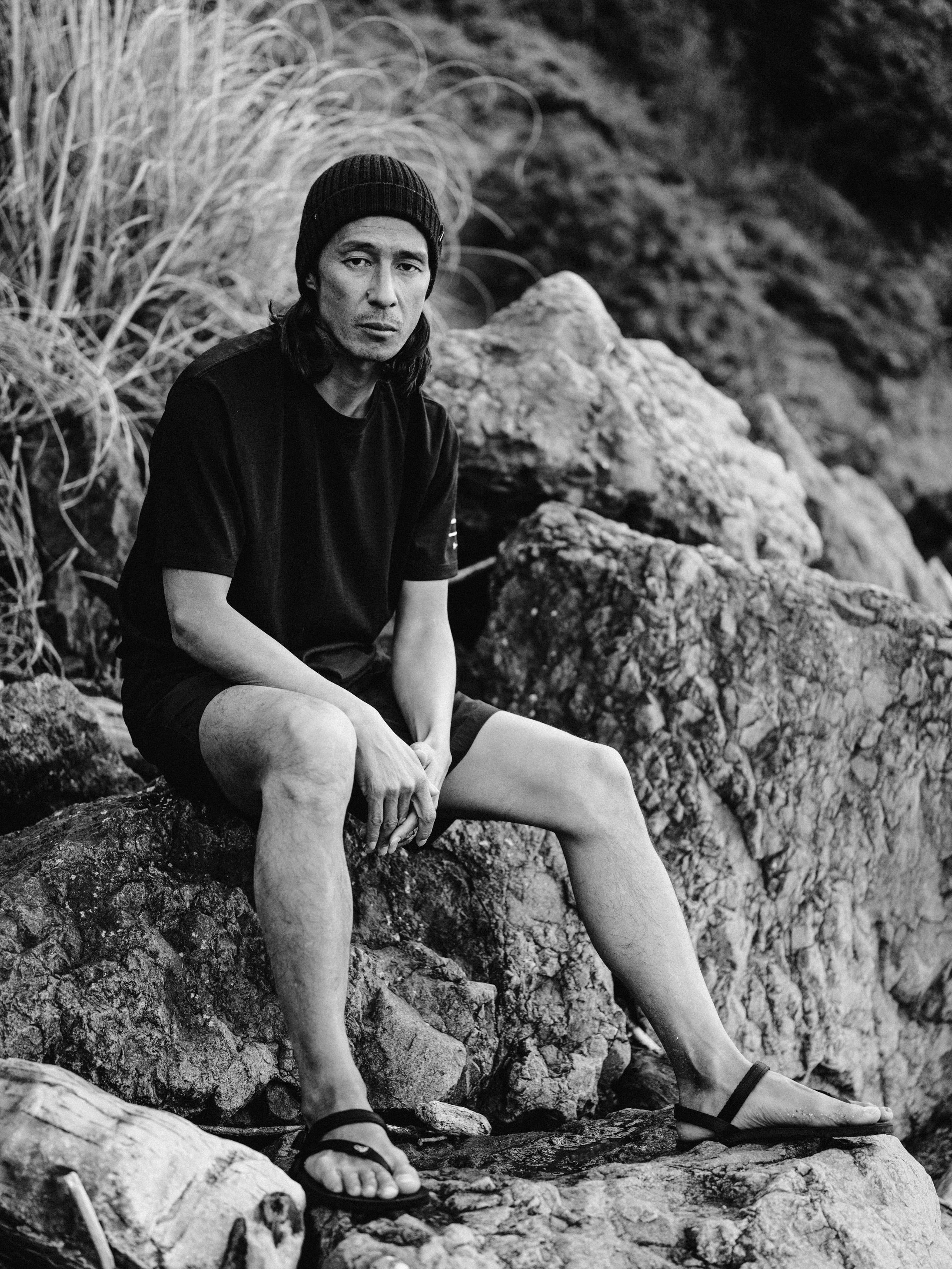 Men Snow Peak + Finisterre Merino T-Shirt in Black