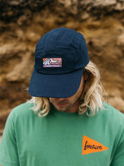 Men/Women Organic Cotton Wild Wave Patch Cap in Navy - Tonkin