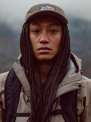 Men/Women Organic Cotton Wild Wave Patch Cap in Brown - Tonkin