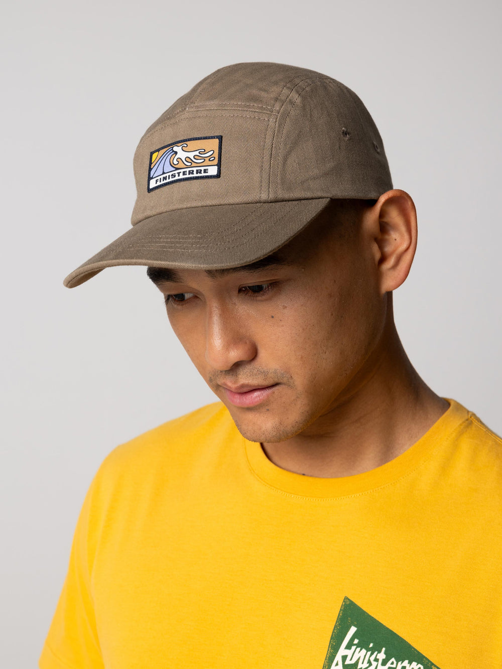 Men/Women Organic Cotton Wild Wave Patch Cap in Brown - Tonkin