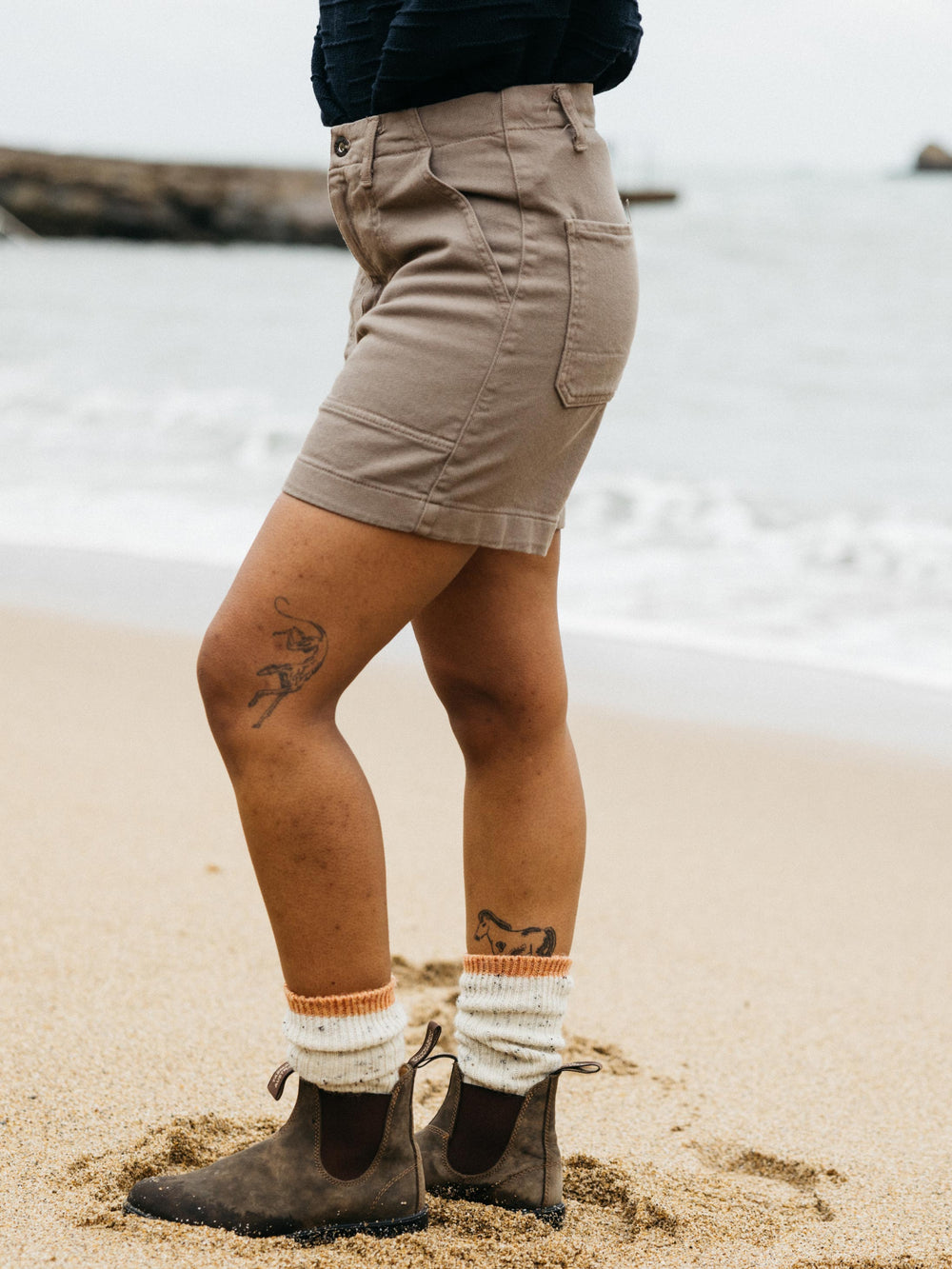 Women Organic Cotton Short in Brown - Yarrel