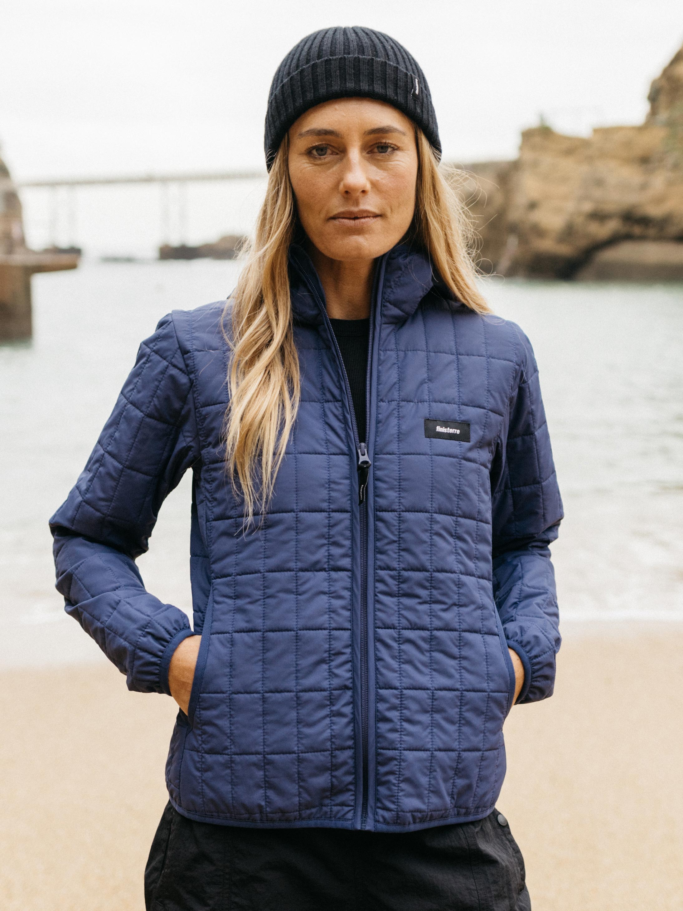 Women Insulated Hooded Jacket in Navy - Firecrest